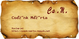 Csánk Márta névjegykártya