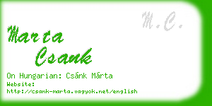 marta csank business card
